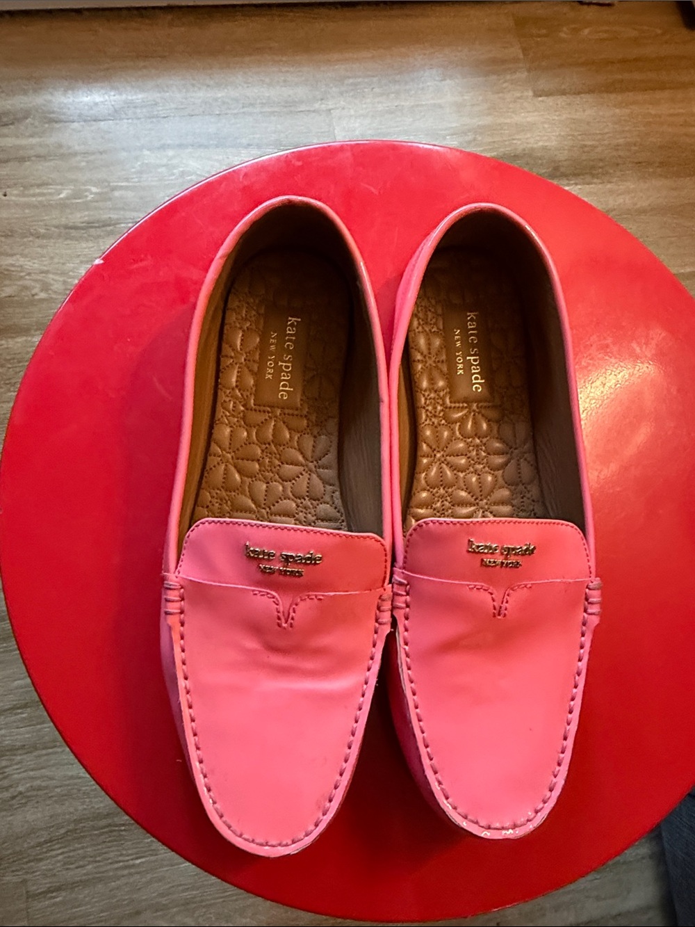 Women’s kate spade Pink Leather Slip-On Loafers Size 10